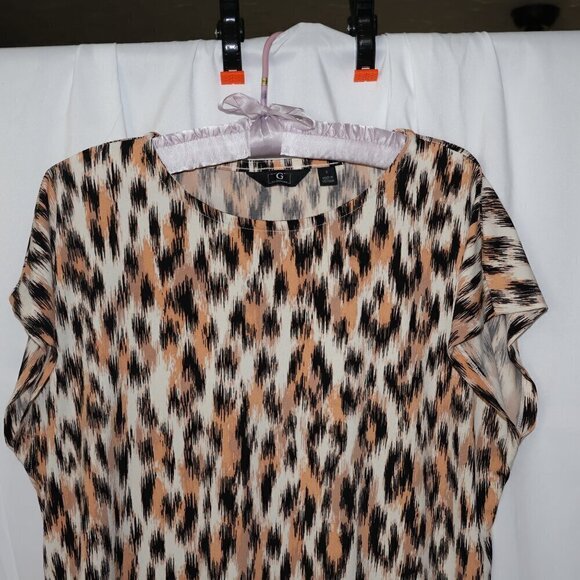 Giuliano Blouse Short Sleeves Rayon Animal Print Size Small - Picture 7 of 8